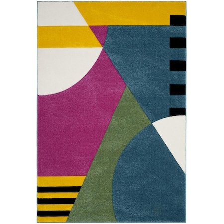 Safavieh Hollywood Power Loomed Small Rectangle Area Rug Peacock Blue & Fuchsia - 4 x 6 ft. HLW706C-4